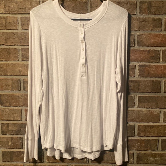 aerie Tops Aerie Real Soft Henley Type Long Sleeved Tshirt Xl